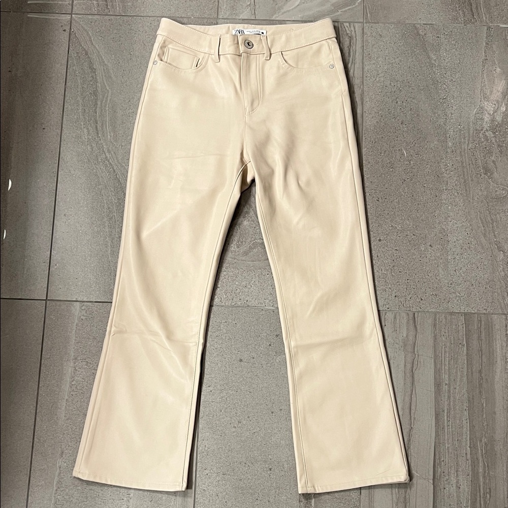 Zara Beige ‘Leather’ Pants